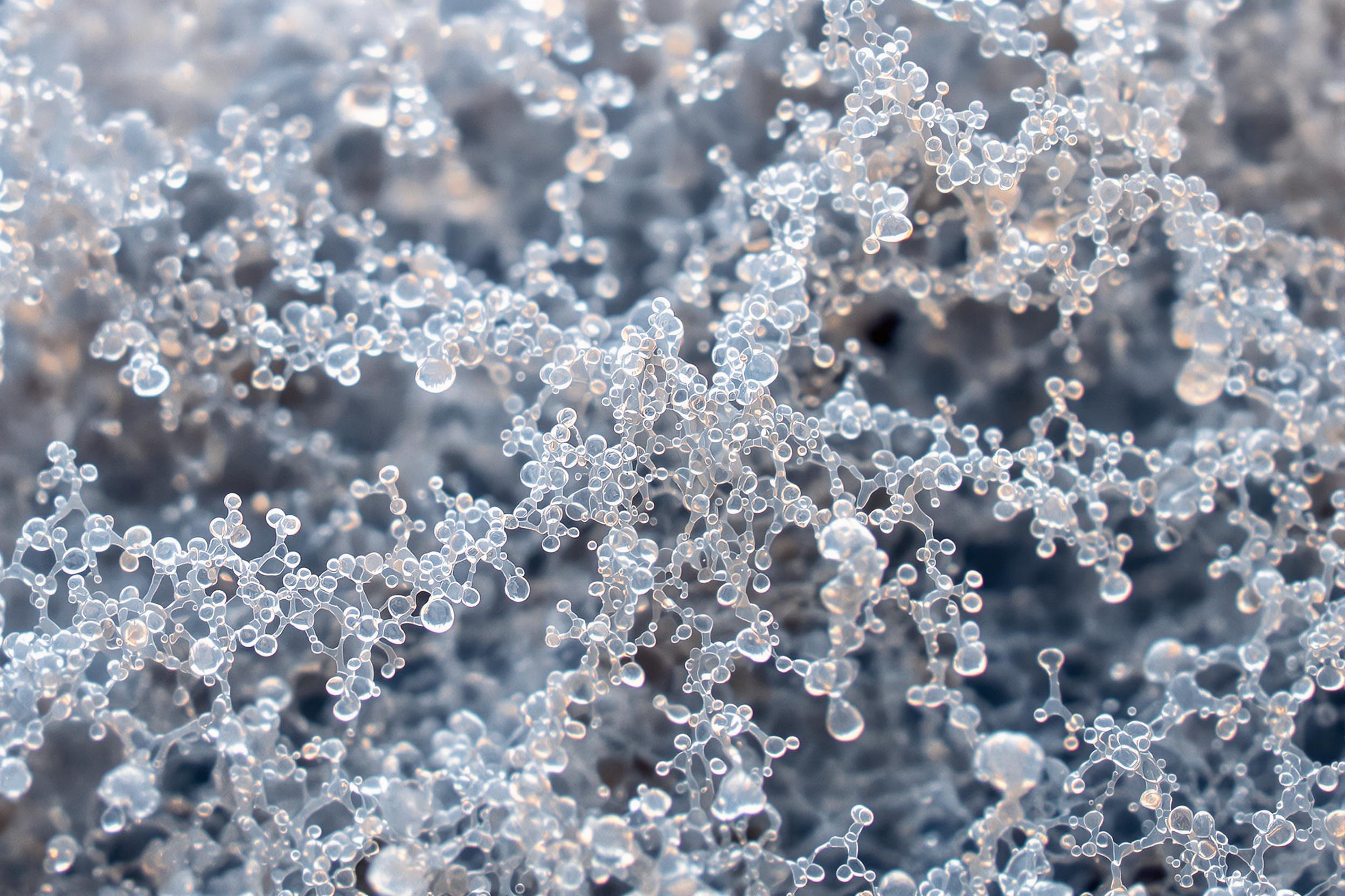 Explore the mesmerizing world of natural fractals in this abstract close-up photograph. Delicate, crystalline structures form intricate patterns, revealing the hidden geometry of the natural world. A captivating blend of science and art.