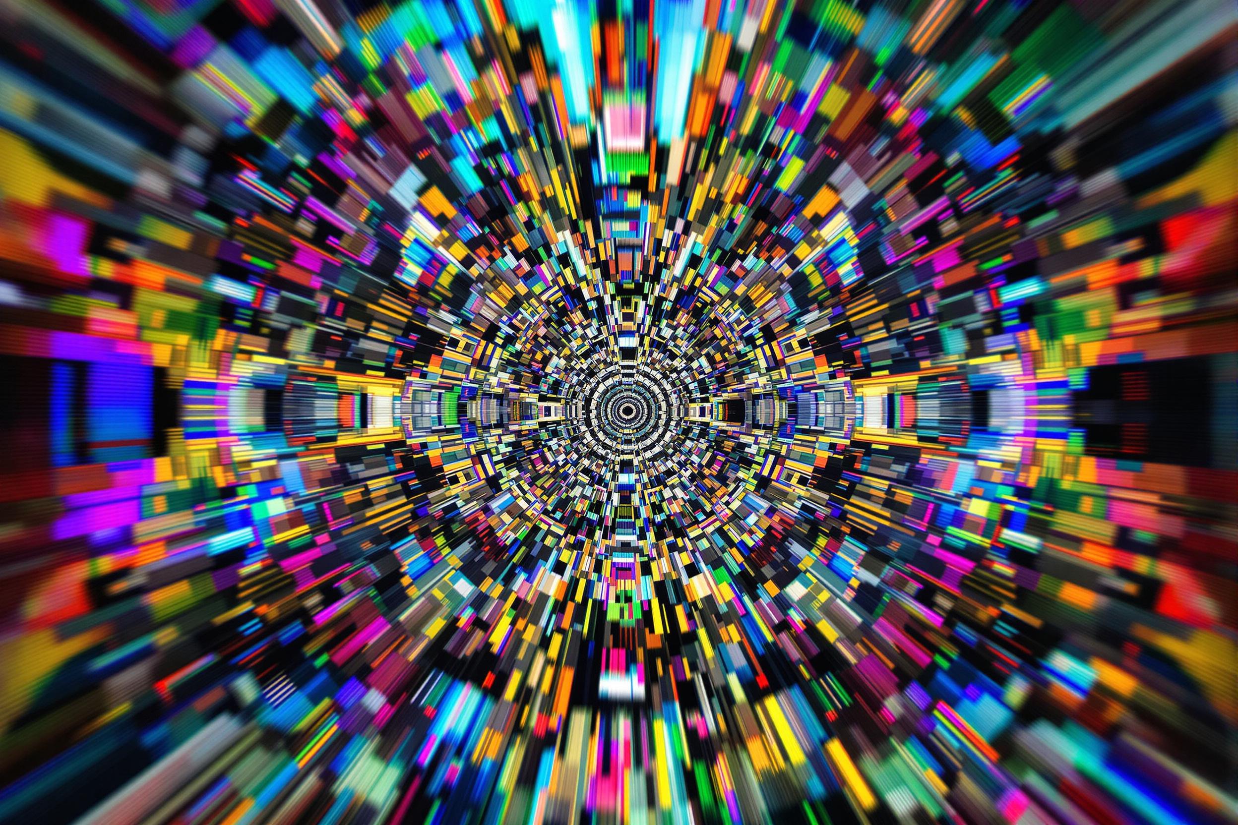 Discover the mesmerizing interplay of light and architecture in this experimental photograph. A handheld prism refracts a bustling cityscape, creating a kaleidoscopic vision of urban life. Vibrant colors and fractured perspectives challenge our perception of familiar cityscapes.