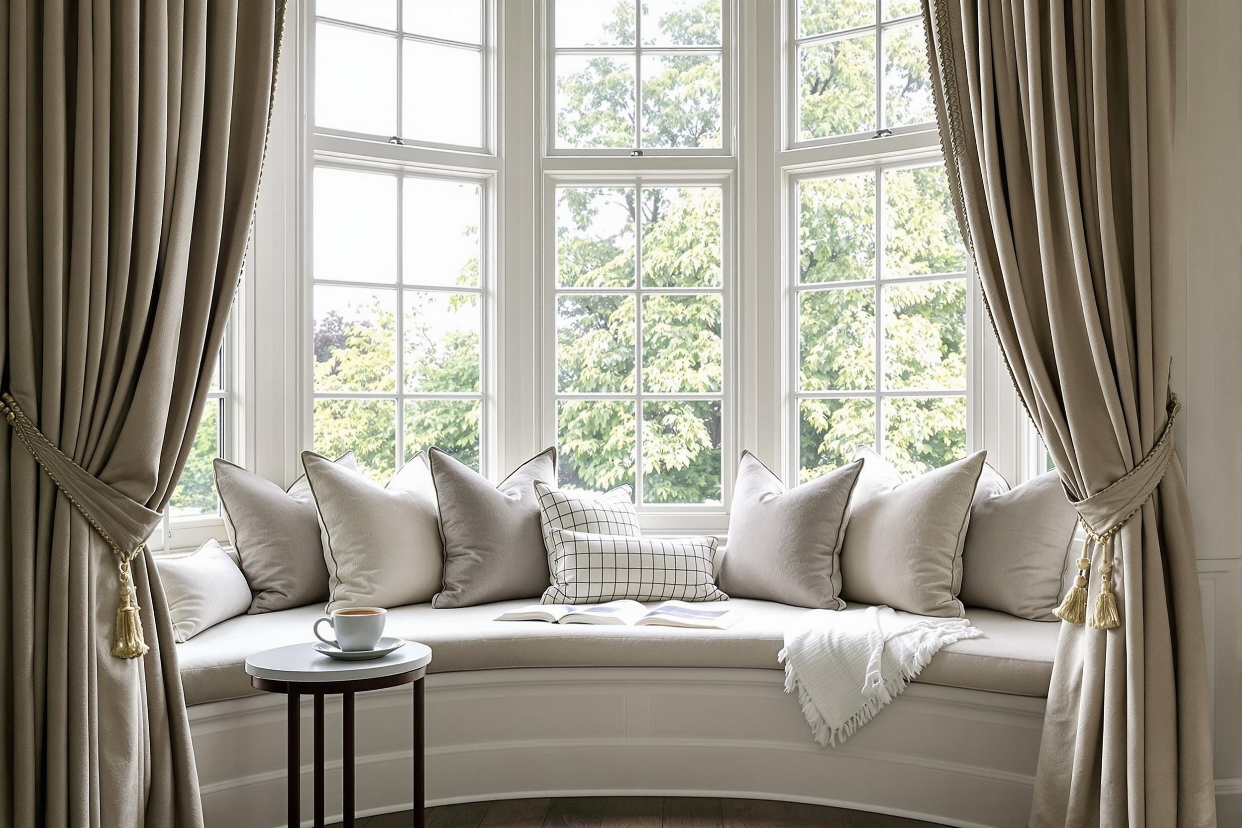 Sophisticated Reading Nook by the Bay Window